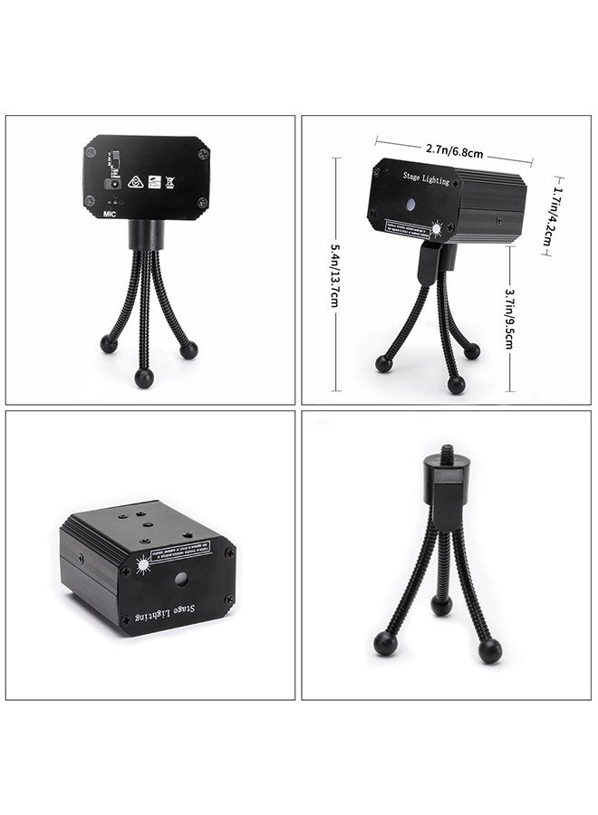 Loquat LED Party Lights Projector Stage Lights Mini Auto Flash RGB Sound Activated Black 15cm - Image 3