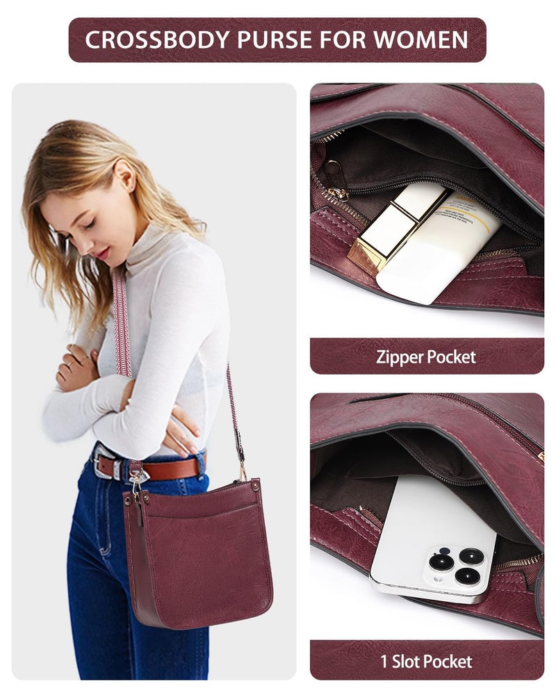BAVERGE Purses For Women 3Pcs  Crossbody Bags Set Large Leather Purse Shoulder Handbags With Wallet Adjustable Straps For Ladies Tote - Image 2