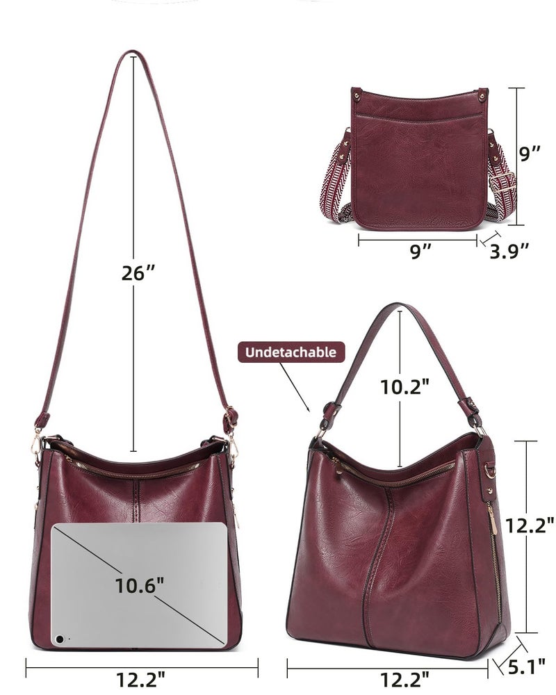 BAVERGE Purses For Women 3Pcs  Crossbody Bags Set Large Leather Purse Shoulder Handbags With Wallet Adjustable Straps For Ladies Tote - Image 4