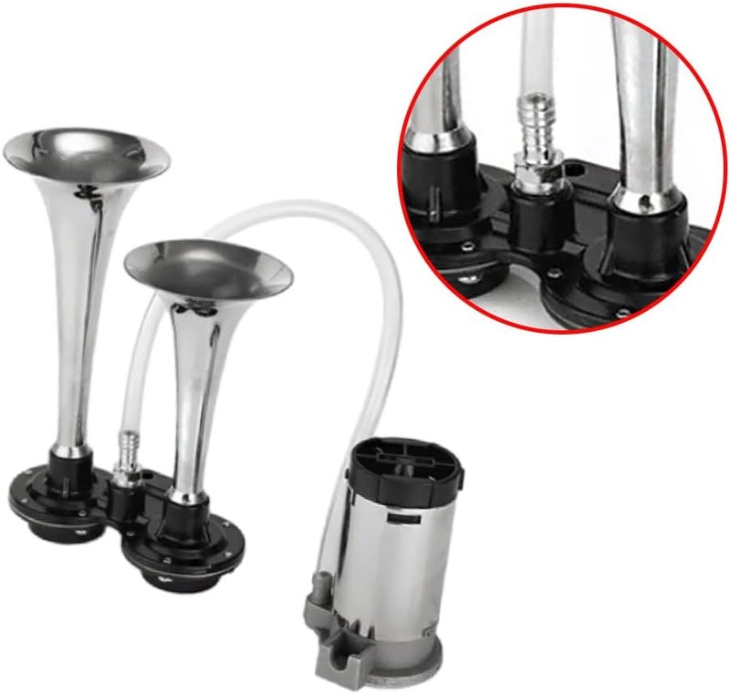 MACHSWON 12V Double Tube Metal Car Horn - 178DB Super Loud Air Horn for Vehicles - Image 3