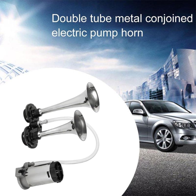 MACHSWON 12V Double Tube Metal Car Horn - 178DB Super Loud Air Horn for Vehicles - Image 2