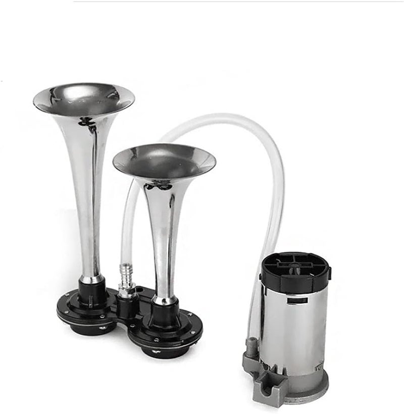 MACHSWON 12V Double Tube Metal Car Horn - 178DB Super Loud Air Horn for Vehicles - Image 1