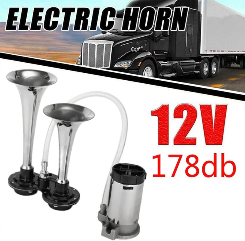 MACHSWON 12V Double Tube Metal Car Horn - 178DB Super Loud Air Horn for Vehicles - Image 4
