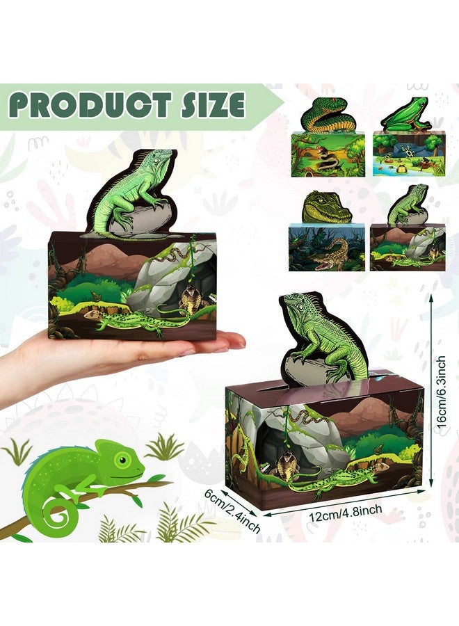 Nezyo 24 Pcs Reptile Lizard Snake Party Supplies Birthday Favors Frog Crocodile Favor Boxes For Jungle Baby Shower Birthday 4.7 X 2.4 5.1 Inch - Image 3