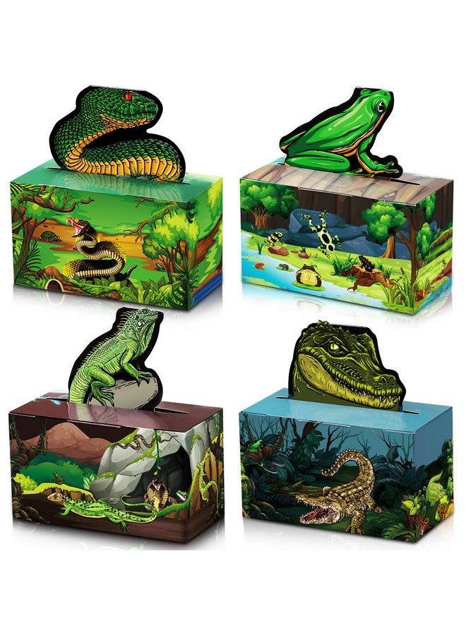 Nezyo 24 Pcs Reptile Lizard Snake Party Supplies Birthday Favors Frog Crocodile Favor Boxes For Jungle Baby Shower Birthday 4.7 X 2.4 5.1 Inch - Image 2