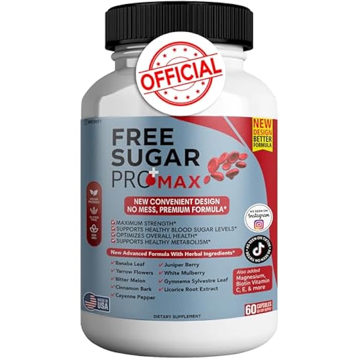 GREENVIFY Free Sugar Pro Max All Natural Formula to Maintain Healthy Levels, Maximum Strength Daily Formula, Blood Sugar Health Reviews (1 Pack - 60 Capsules) - Image 1
