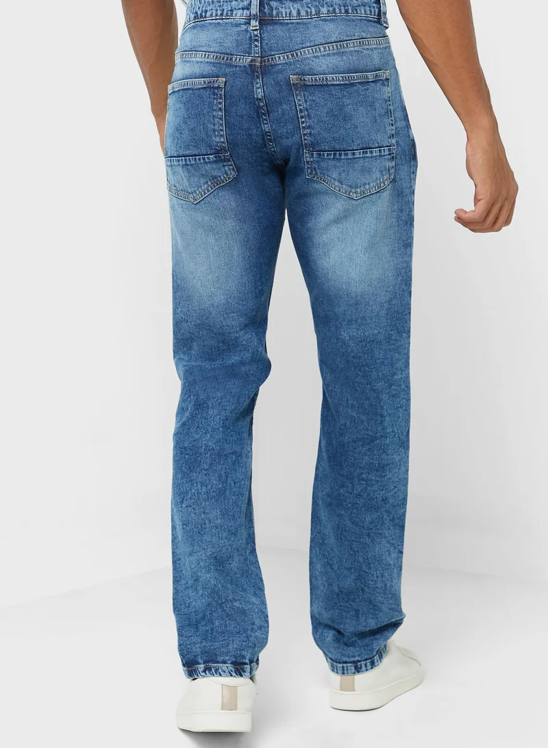 Seventy Five Washed Pocket Jeans