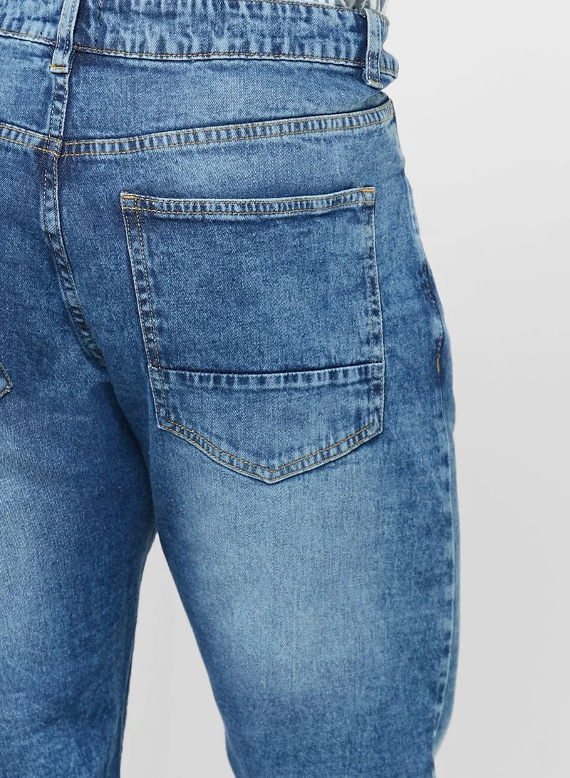 Seventy Five Washed Pocket Jeans