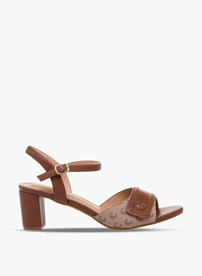 لو كونفورت Women Monogram Print Block Heel Sandals