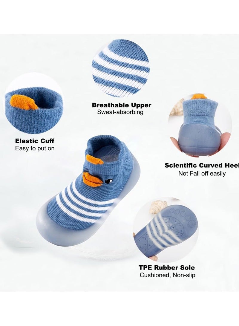 DOOKOO Baby Toddler Sock Shoes, Infant Soft Rubber Sole Shoes, Breathable Cotton First Walking Shoes, Anti Slip for Kids Baby Girls Boys - Image 4