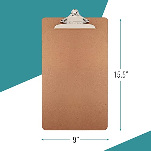 EXTRIC Legal Size Clipboard, 9" x 15.5" Large Clip Board with Sturdy Metal Clip, Heavy Duty, High Capacity Wooden Clipboard - Image 2