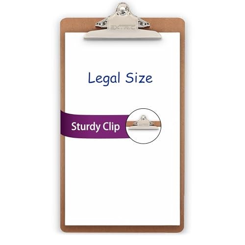 EXTRIC Legal Size Clipboard, 9" x 15.5" Large Clip Board with Sturdy Metal Clip, Heavy Duty, High Capacity Wooden Clipboard - Image 1