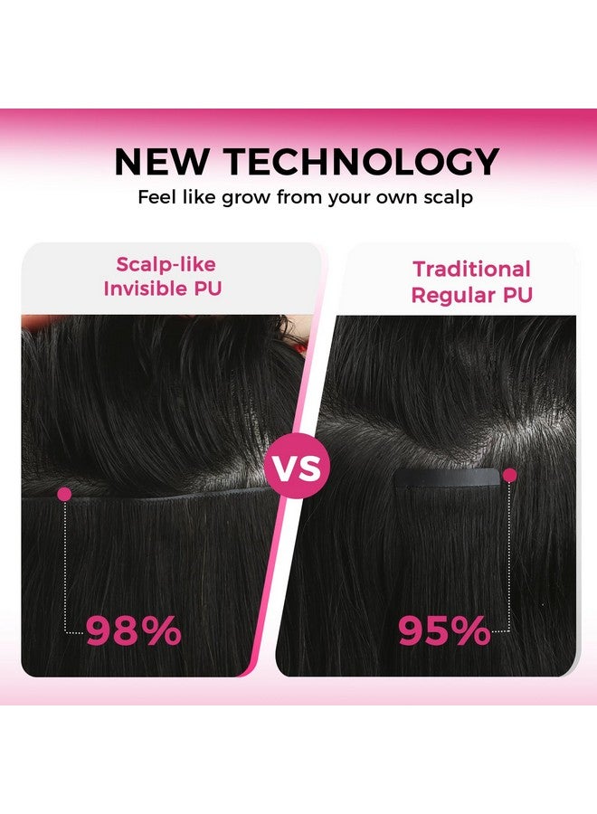 لاشي وصلات شعر Invisi Edge Clip In، 7 قطع 110 جرام 16 بوصة وصلات شعر طبيعية سوداء بدون درزات، شعر بشري مستقيم من شعر ريمي حقيقي - Image 2