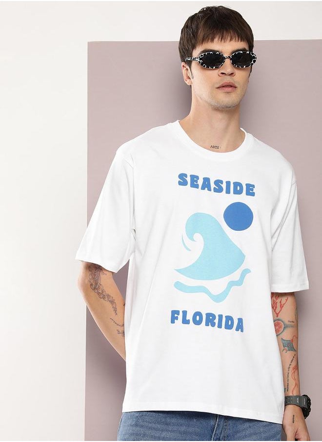 Dillinger - Seaside Puff Graphic Print Oversized T-Shirt by Styli - Image 1