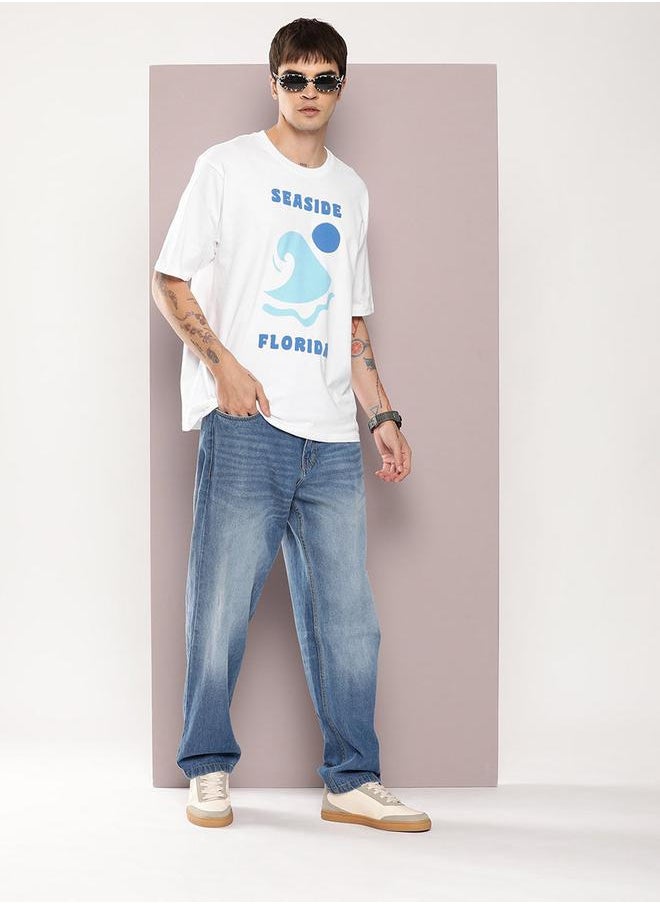 Dillinger - Seaside Puff Graphic Print Oversized T-Shirt by Styli - Image 1