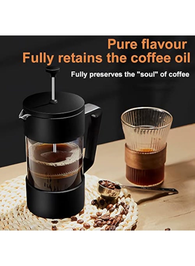 Arabest French Press Coffee Maker,Tea Kettle 1 Liter Insulated Piston Tea Pot Cafetiere Coffee Cup with Filter Stainless Steel Borosilicate Glass Coffee Press Durable Heat Resistant（1000ML，34OZ） - Image 3