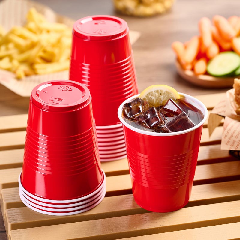 Lilymicky 240 Pack 12 oz Disposable Plastic Cups  Red Party Plastic Cups for Parties  Picnics and BBQ - Image 4