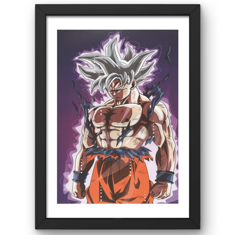 CRAFT QUEST Dragon ball Z Anime Poster Laminated Posters Framed Painting For Anime Naruto Fans Wall Decor Home Decor with Matte Black Frame 14 Inchs x 10 Inchs - Image 1