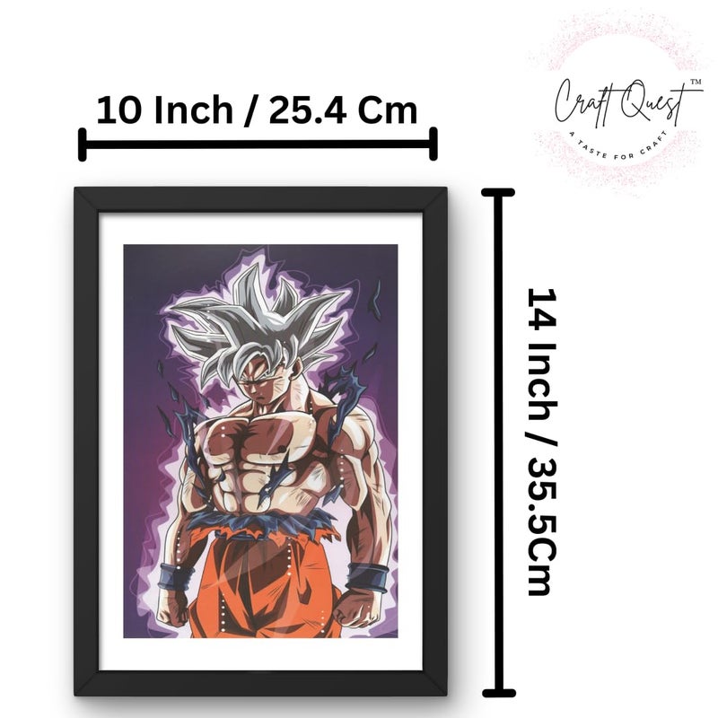 CRAFT QUEST Dragon ball Z Anime Poster Laminated Posters Framed Painting For Anime Naruto Fans Wall Decor Home Decor with Matte Black Frame 14 Inchs x 10 Inchs - Image 2