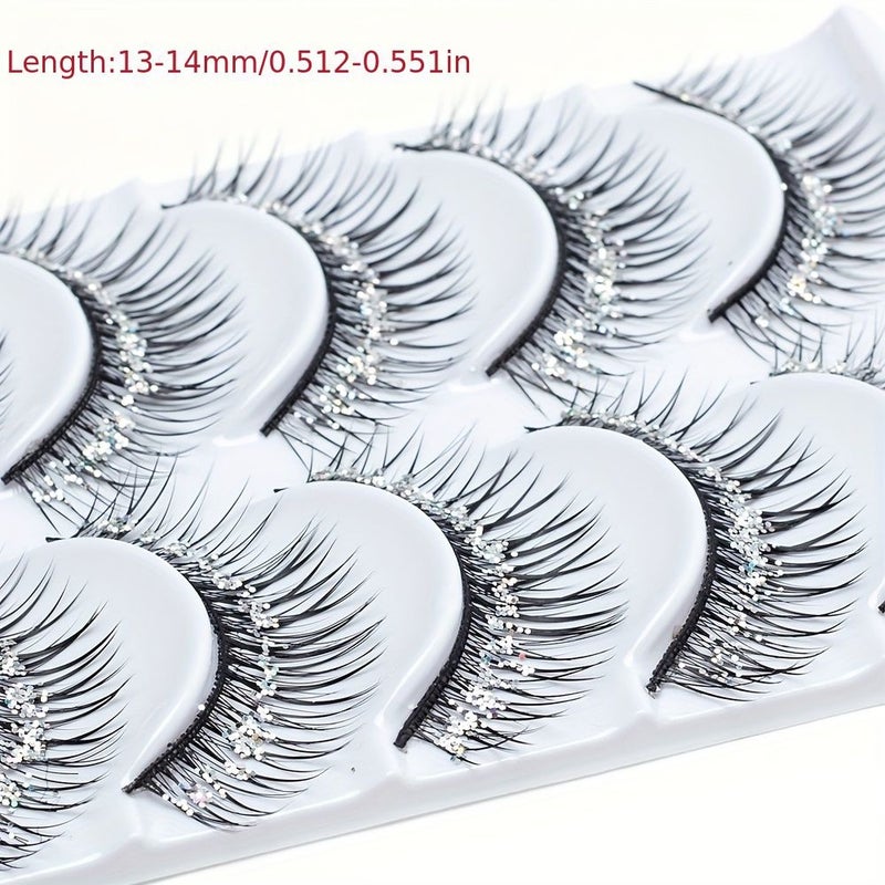 5 Pairs False Eyelashes Thick Sequins Glitter Stage Makeup 1.81LB - Image 4