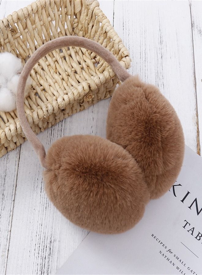 Loquat Winter Riding Cold and Frostproof Cute Earmuffs Brown  - Image 1