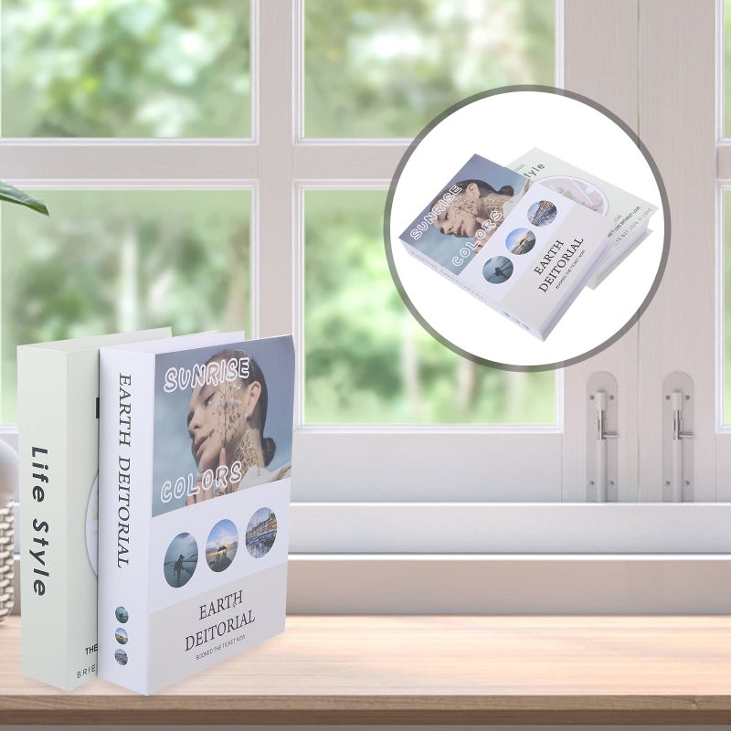 🏠 مجسمان كتب مودرن بسيط للتزيين والتصوير لمكتب المنزل ومتجر الشاي بتصاميم عشوائية - Image 1