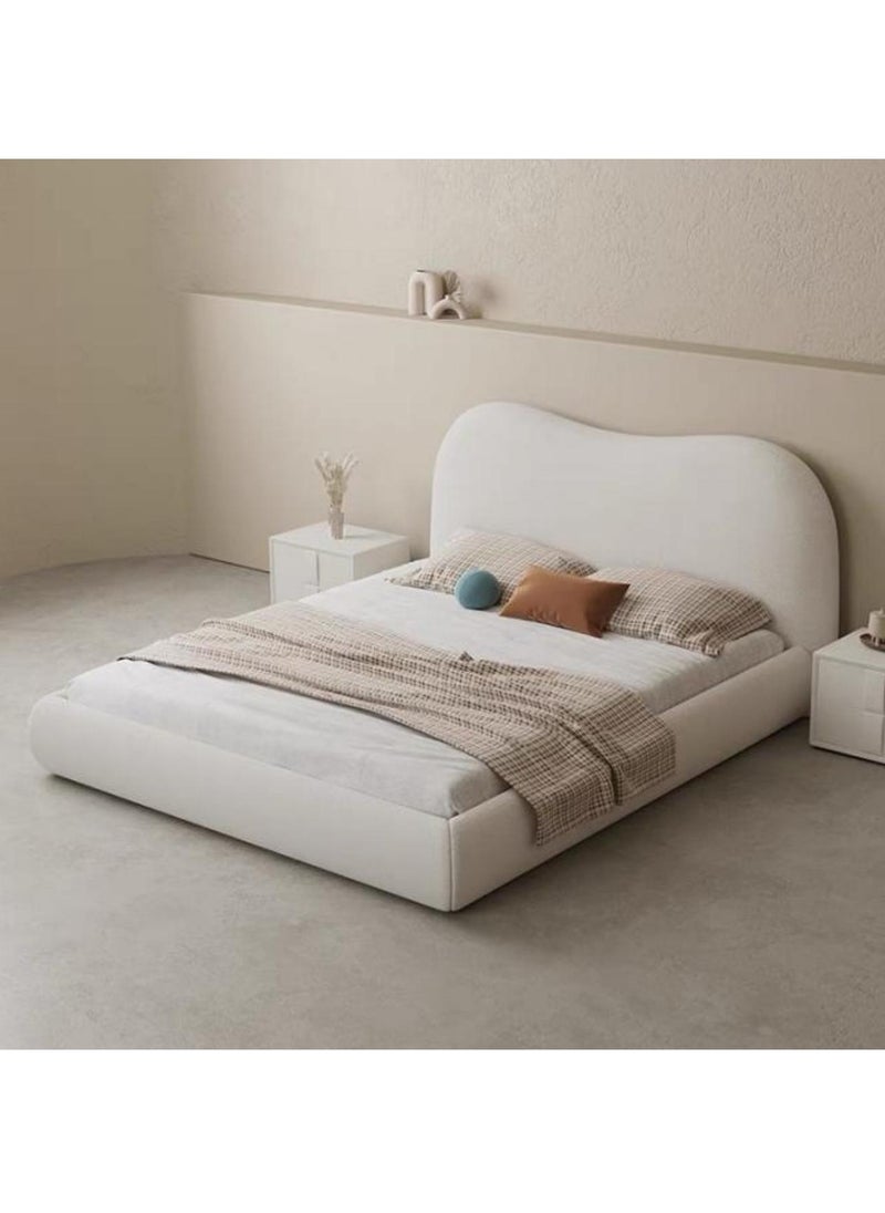 KARNAK Karnak Moana Light Luxury Modern Bed Frame - Tandy Fleece Fabric for Bedroom Size 160X200Cm  - Image 1
