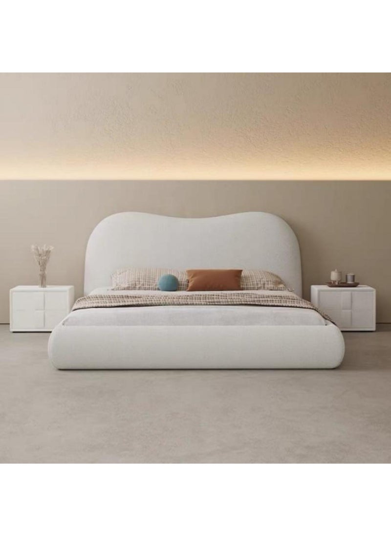 KARNAK Karnak Moana Light Luxury Modern Bed Frame - Tandy Fleece Fabric for Bedroom Size 160X200Cm  - Image 2