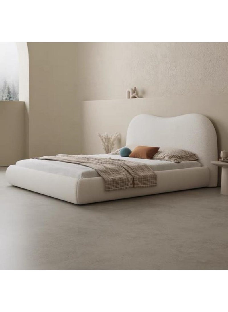KARNAK Karnak Moana Light Luxury Modern Bed Frame - Tandy Fleece Fabric for Bedroom Size 160X200Cm  - Image 3