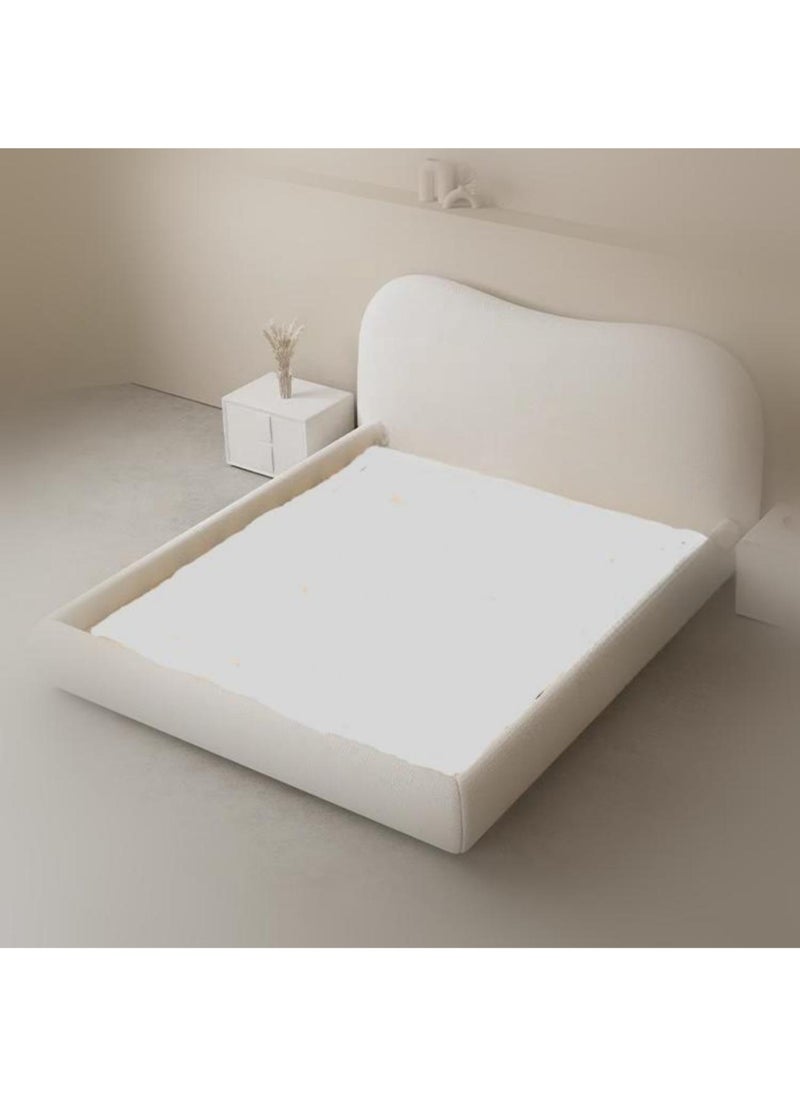 KARNAK Karnak Moana Light Luxury Modern Bed Frame - Tandy Fleece Fabric for Bedroom Size 160X200Cm  - Image 5