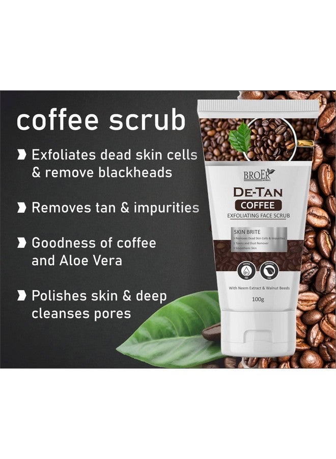 BROER مجموعة غسول وجه قهوة BROER مع مقشر وجه قهوة (100 مل لكل منهما) | كافيين، قهوة، زبدة كاكاو | عبوة من 2 مجموعة عناية بالوجه بالقهوة للتحكم في التلوث وإزالة السمرة | خالية من الكبريتات والبارابين - Image 3