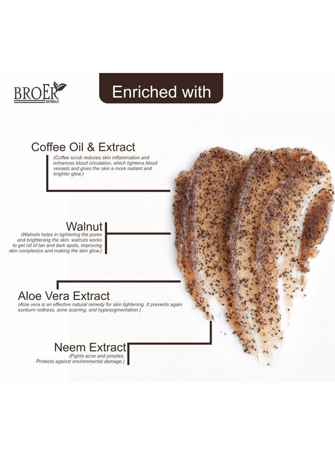 BROER مجموعة غسول وجه قهوة BROER مع مقشر وجه قهوة (100 مل لكل منهما) | كافيين، قهوة، زبدة كاكاو | عبوة من 2 مجموعة عناية بالوجه بالقهوة للتحكم في التلوث وإزالة السمرة | خالية من الكبريتات والبارابين - Image 5