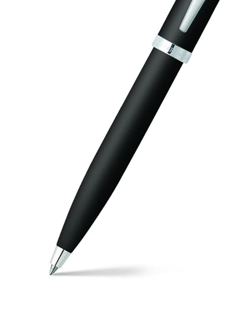 Sheaffer® 100 Matte Black Ballpoint Pen With Chrome Trims - Image 3