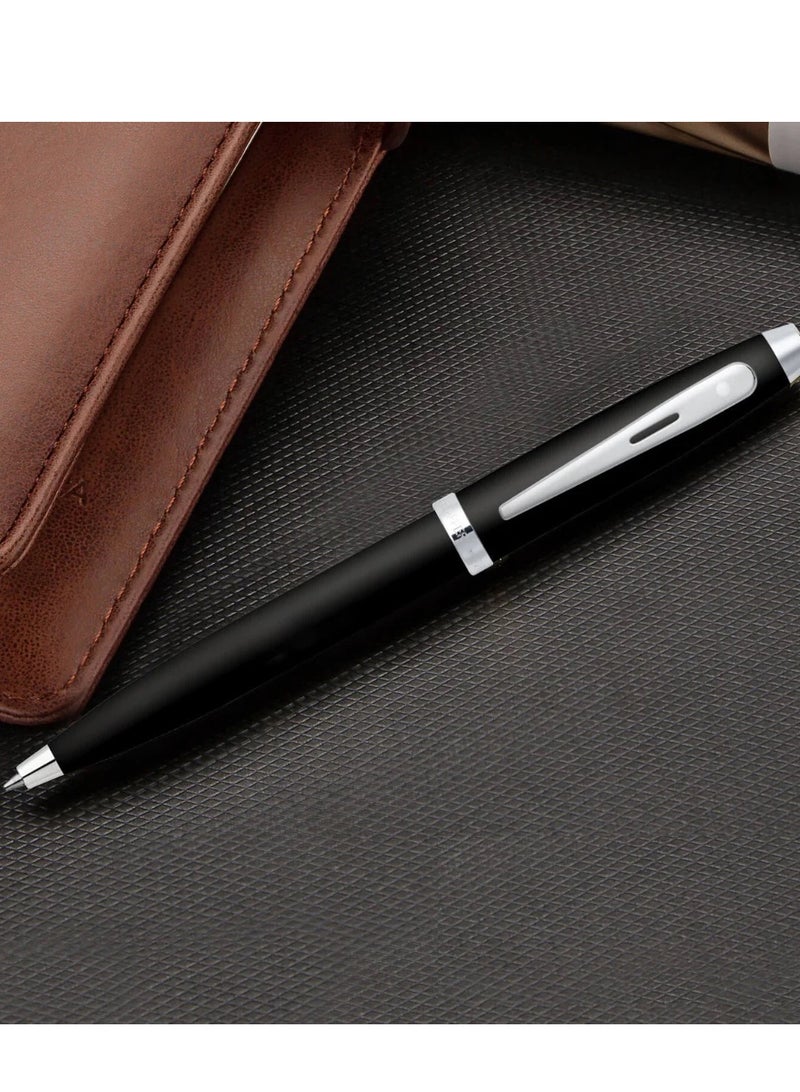 Sheaffer® 100 Matte Black Ballpoint Pen With Chrome Trims - Image 5