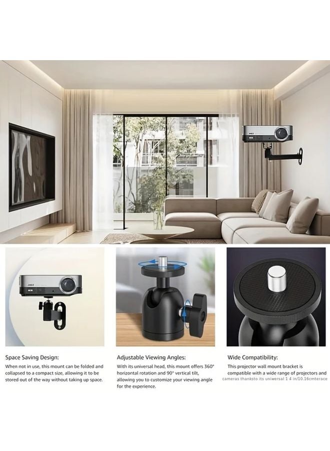 Black Single Arm 787inch Adjustable Projector Wall Mount Bracket 2kg Capacity - Image 5