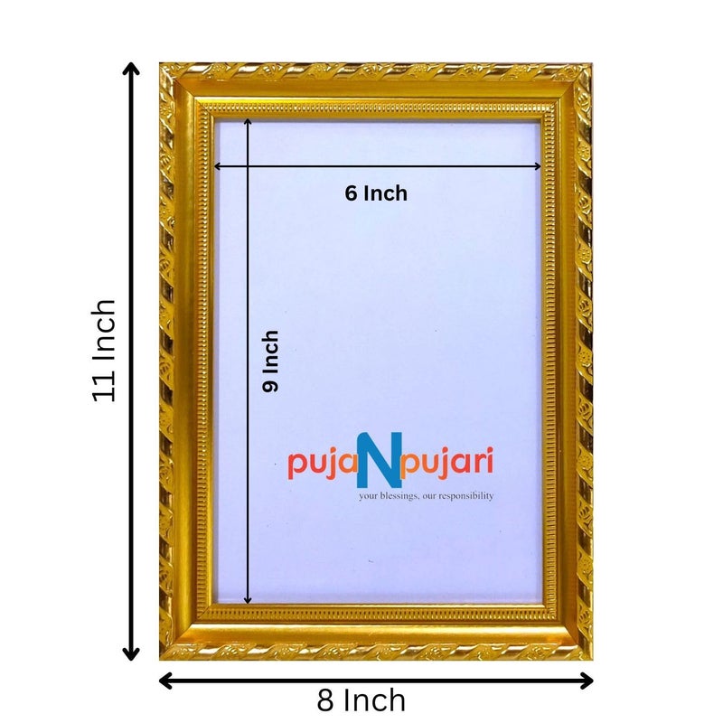 Puja N Pujari Puja N Pujari God Photo Frames Goddes Lakshmi Ashta Lakshmi Gold Coated Synthetic Photo Frame for Wall Hanging Puja Mandir Small L H 8 11 Inches polyresin  - Image 5