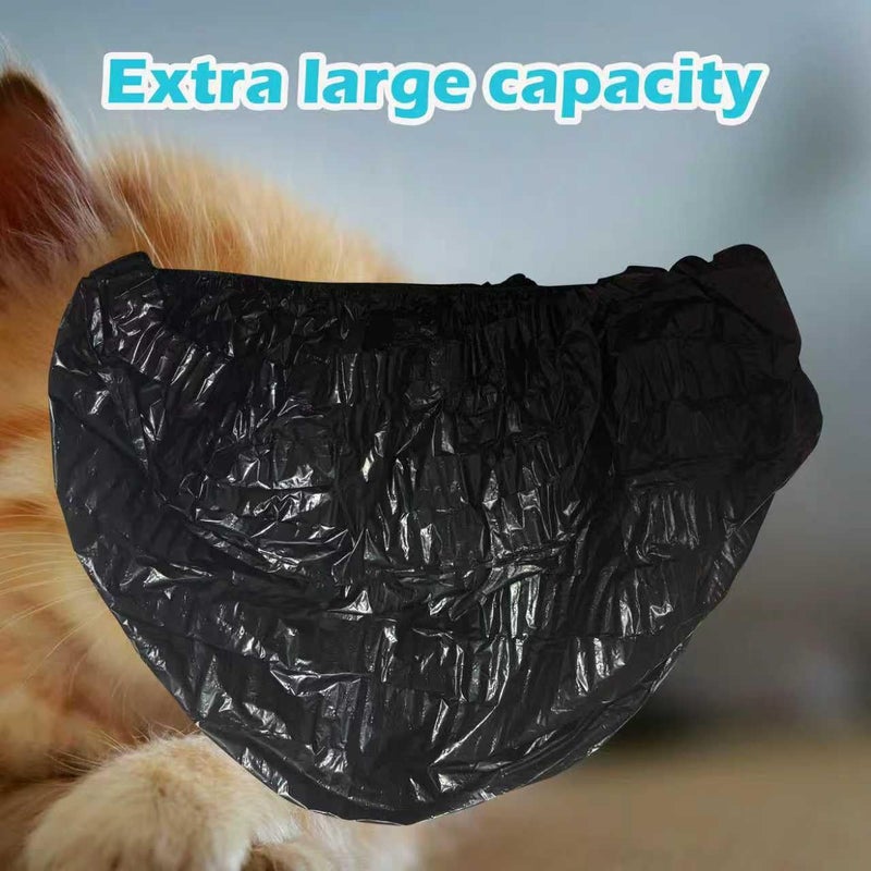 TeurWone 50 Pack Litter Box Liners Compatible with Hooded Litter Box Cat, Elastic Band Trash Bags for Disposal of Cat Waste, Waterproof and Leak Proof (Black) - Image 5
