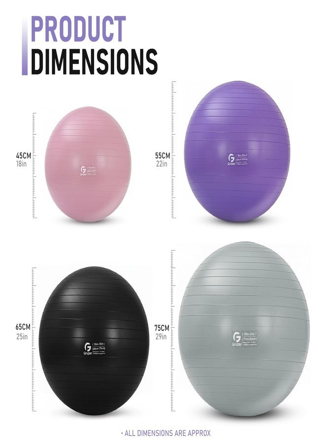 Gruper Yoga and Pilates Ball,4 Sizes 15 inch-30 inch Gym Ball for Fitness, Yoga, Workout, Pregnancy and Physical Therapy,Quick Pump Included,Great as Yoga Ball Chair for Office or Home Gym Equipment - Image 2