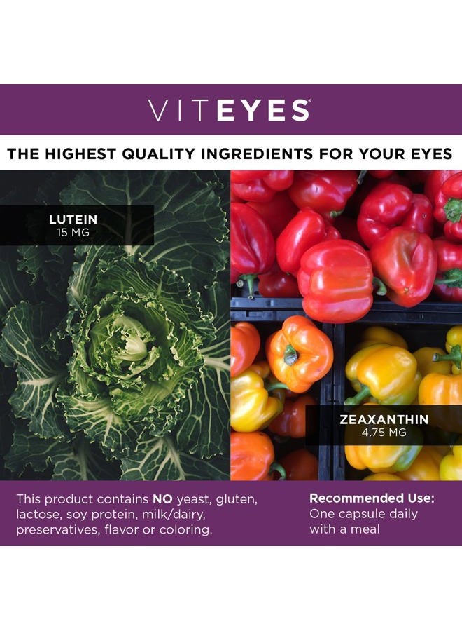Viteyes Essentials Eye Health Dietary Supplement, Lutein & Zeaxanthin for Macular Support, 90 Capsules - Image 3
