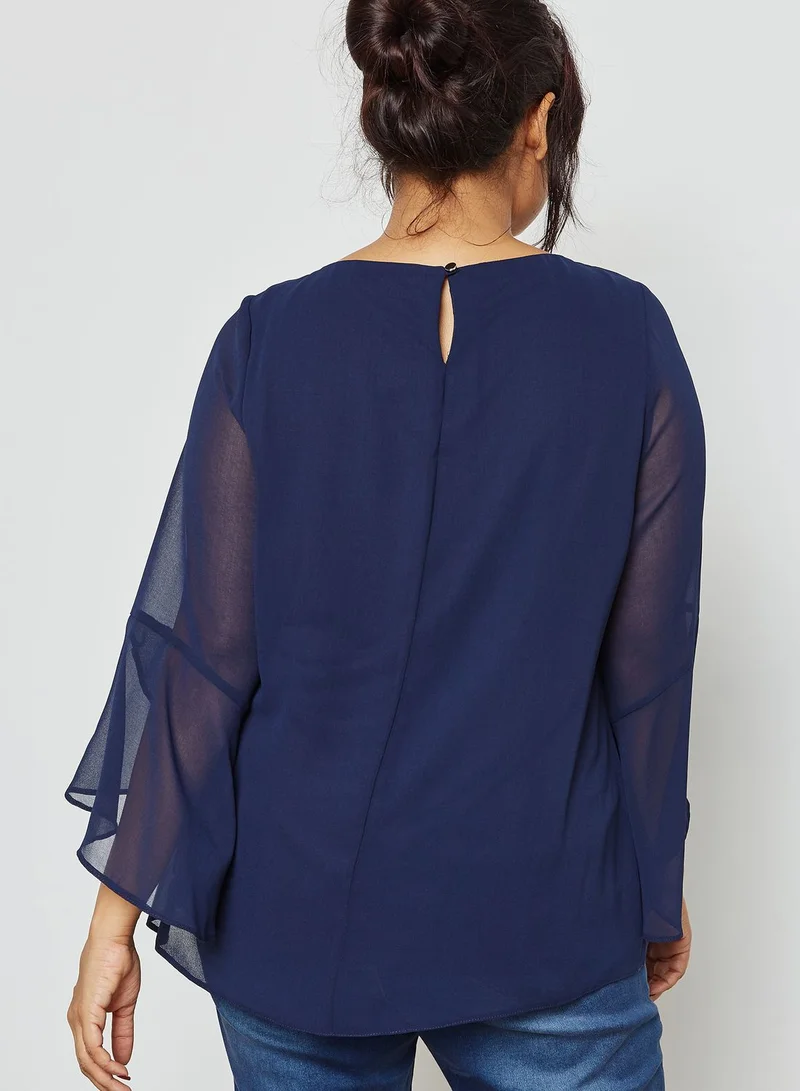 EVANS Studded Neck Top
