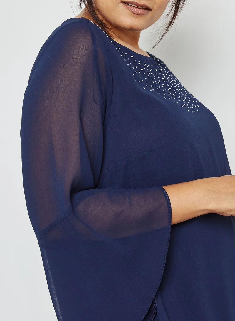 EVANS Studded Neck Top