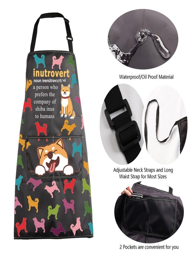 MBMSO Shiba Inus Apron Dog Lovers Gift Inutrovert Funny Shiba Inu Mom Gift for Dog Owner Grooming Apron for Shiba Inu Groomer (Shiba Inus Apron-b) - Image 5