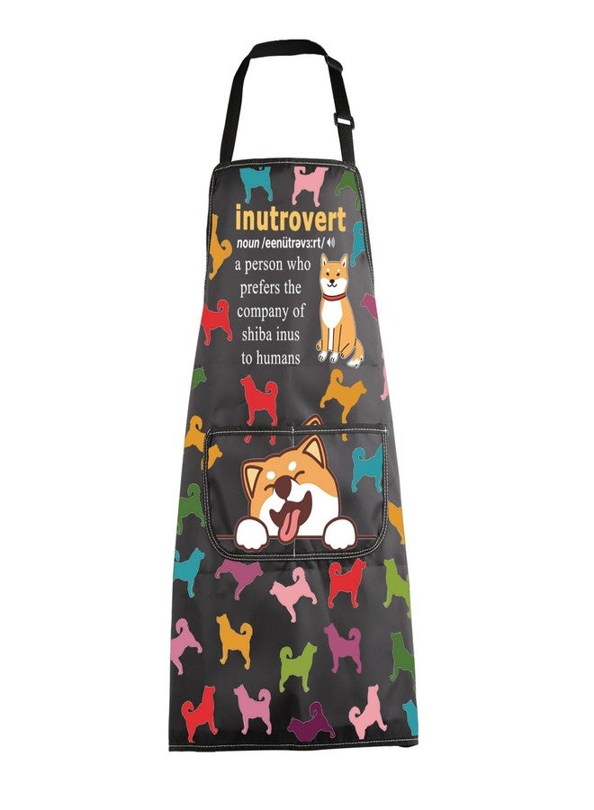 MBMSO Shiba Inus Apron Dog Lovers Gift Inutrovert Funny Shiba Inu Mom Gift for Dog Owner Grooming Apron for Shiba Inu Groomer (Shiba Inus Apron-b) - Image 1