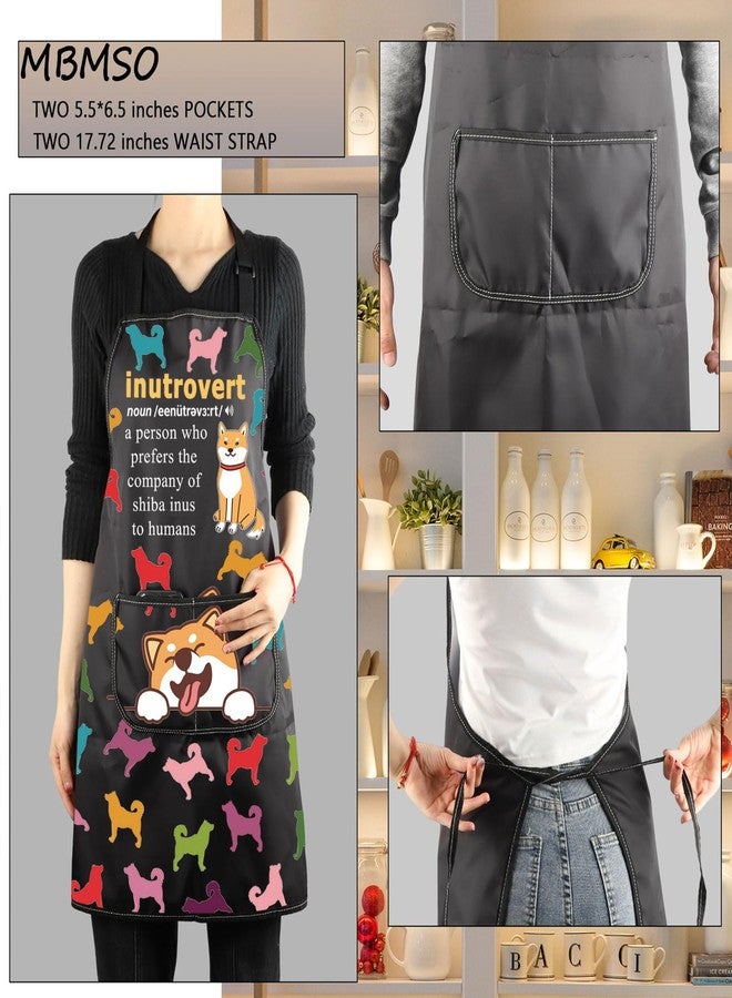 MBMSO Shiba Inus Apron Dog Lovers Gift Inutrovert Funny Shiba Inu Mom Gift for Dog Owner Grooming Apron for Shiba Inu Groomer (Shiba Inus Apron-b) - Image 3