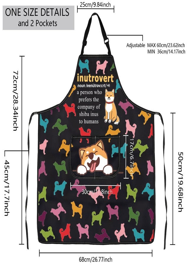 MBMSO Shiba Inus Apron Dog Lovers Gift Inutrovert Funny Shiba Inu Mom Gift for Dog Owner Grooming Apron for Shiba Inu Groomer (Shiba Inus Apron-b) - Image 2
