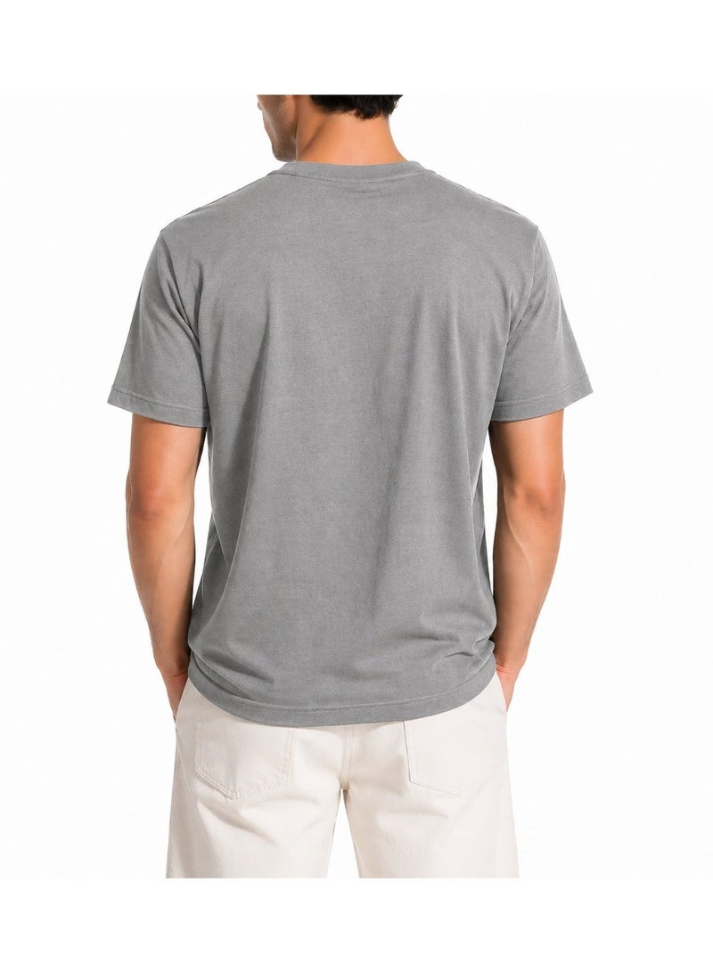 Relax Fit Cotton T-shirt with "Play Smart" Print - Grey - Image 2
