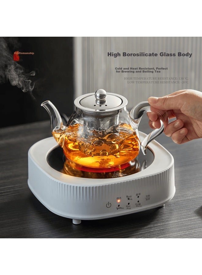 Yihutea Yihu Tea Glass Teapot High Temperature Resistant Filtered Tea Brewing Pot For Home Use Electric Ceramic Stove Compatible Tea Water Separation Teapot Tea Infuser - Image 4