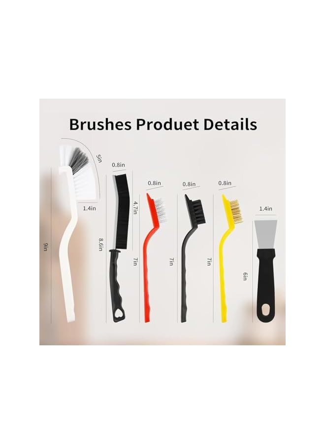 erorex 11Pcs Crevice Cleaning Brush Set, Hard Bristle Cleaning Supplies for Kitchen, Bathroom, Corner, Grout, Sink, Cup, Teapot, Bottle, Blender - Image 2