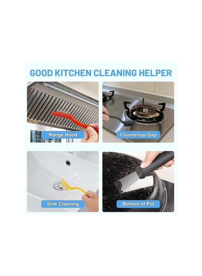 erorex 11Pcs Crevice Cleaning Brush Set, Hard Bristle Cleaning Supplies for Kitchen, Bathroom, Corner, Grout, Sink, Cup, Teapot, Bottle, Blender - Image 3