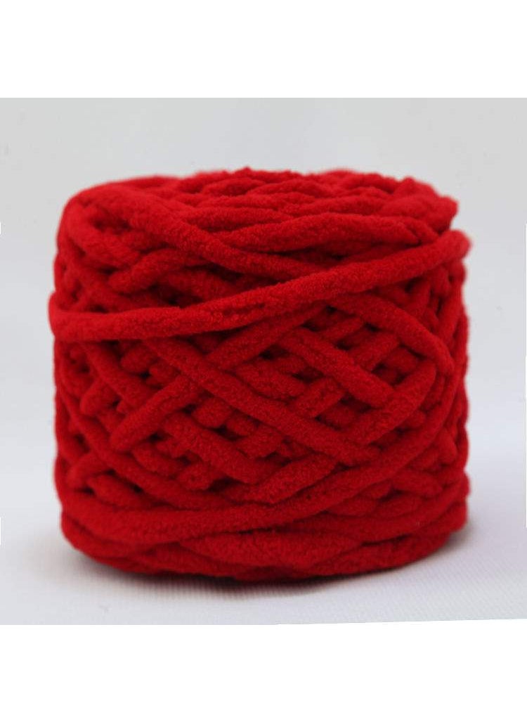 Generic - Ice Cream Striped Soft Thick Yarn Handmade Diy Knitted Scarf Yarn Ball Crochet Hook Slipper Self-knitted Ball 24 Two Red - Image 1
